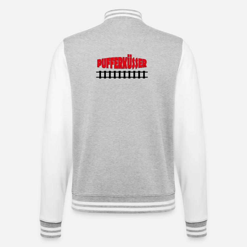 PUFFERKÜSSER - College Sweat Jacket - heather grey/white