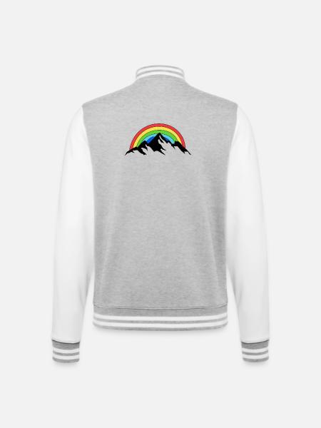 Mountain Rainbow Nature - College Sweat Jacket - heather grey/white