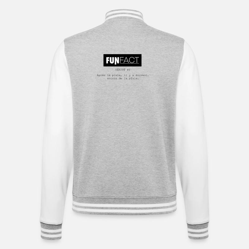 Funfact_-5 - Veste Teddy - gris chiné / blanc