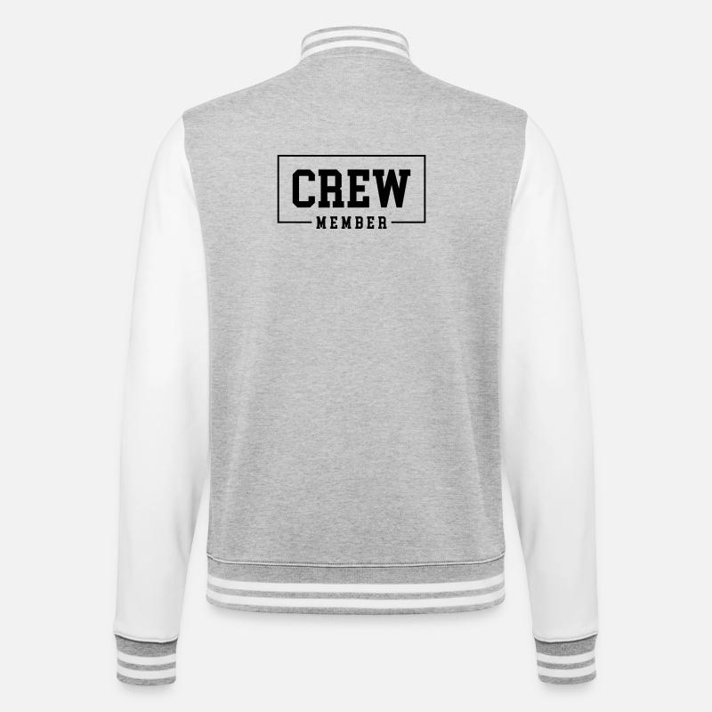 Crew Member - College-Sweatjacke - Grau meliert/Weiß