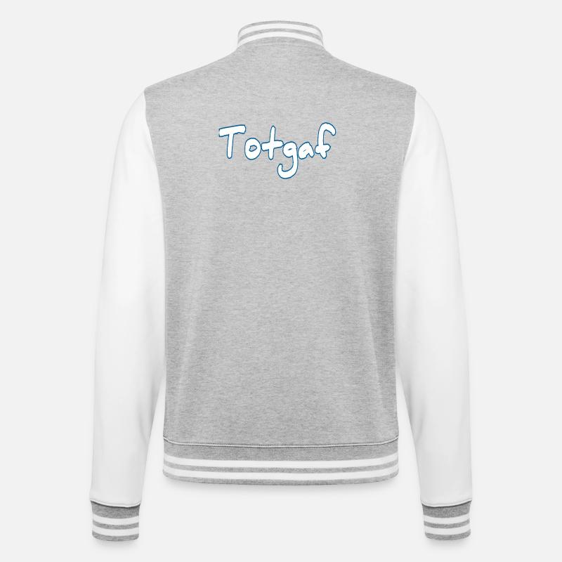 Totgaf - College-Sweatjacke - Grau meliert/Weiß