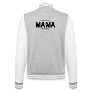 Bayerisches Original - Mama - College-Sweatjacke - Grau meliert/Weiß - Hinten - Marisol (170cm)