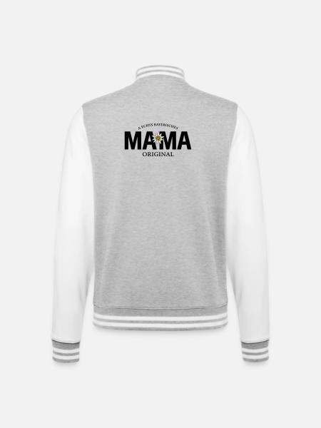 Bayerisches Original - Mama - College-Sweatjacke - Grau meliert/Weiß