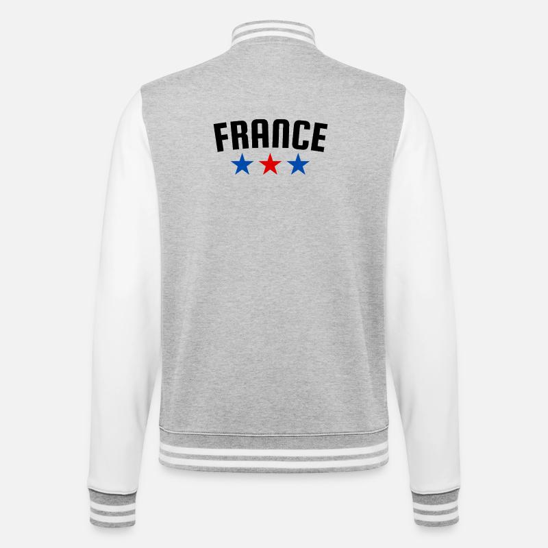 France Three Star Design B - College Sweat Jacket - heather grey/white