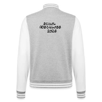 Schulabschluss 2026 - College-Sweatjacke - Grau meliert/Weiß - Hinten - Marisol (170cm)
