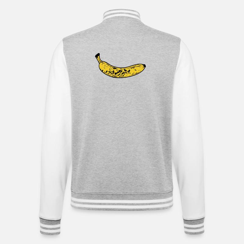 Banane - College-Sweatjacke - Grau meliert/Weiß