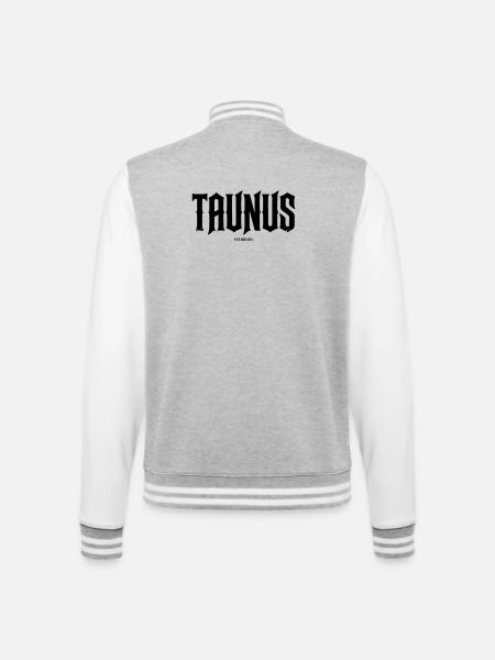 "Taunus - Feldberg" - College-Sweatjacke - Grau meliert/Weiß