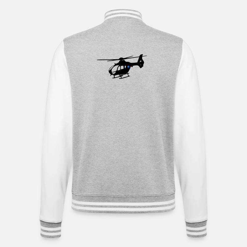 Notarzthubschrauber - College-Sweatjacke - Grau meliert/Weiß