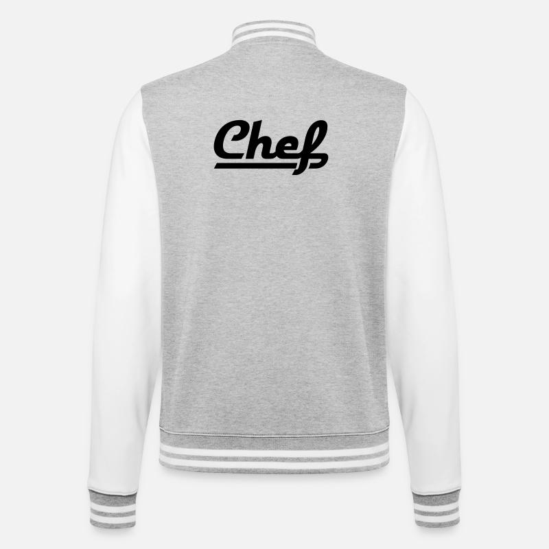 Chef - Veste Teddy - gris chiné / blanc