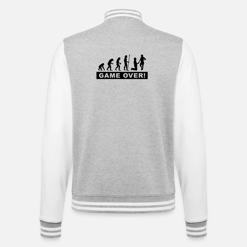 evolution_wedding - College-Sweatjacke - Grau meliert/Weiß