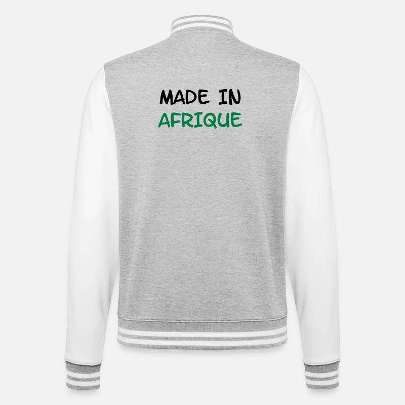 Made in AFRIQUE ! - Veste Teddy - gris chiné / blanc