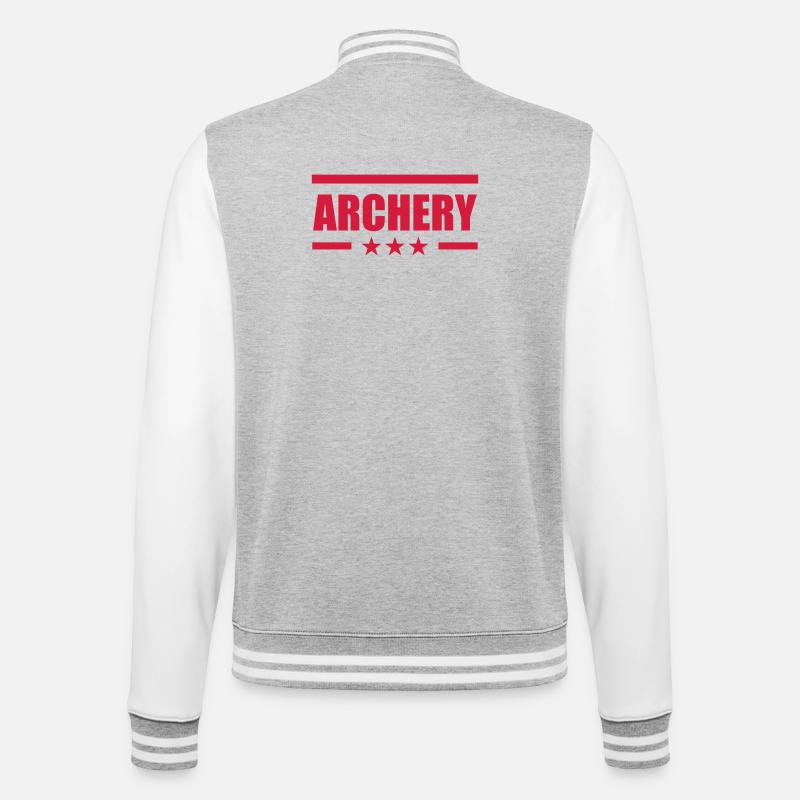 Archery / Bogenschießen / Tir à l'arc - Veste Teddy - gris chiné / blanc