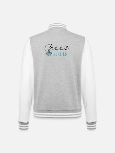 La mer amoureuse - Veste Teddy - gris chiné / blanc