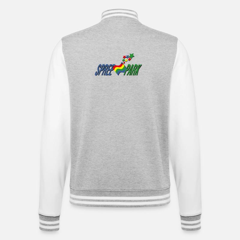 Spree Park - College-Sweatjacke - Grau meliert/Weiß