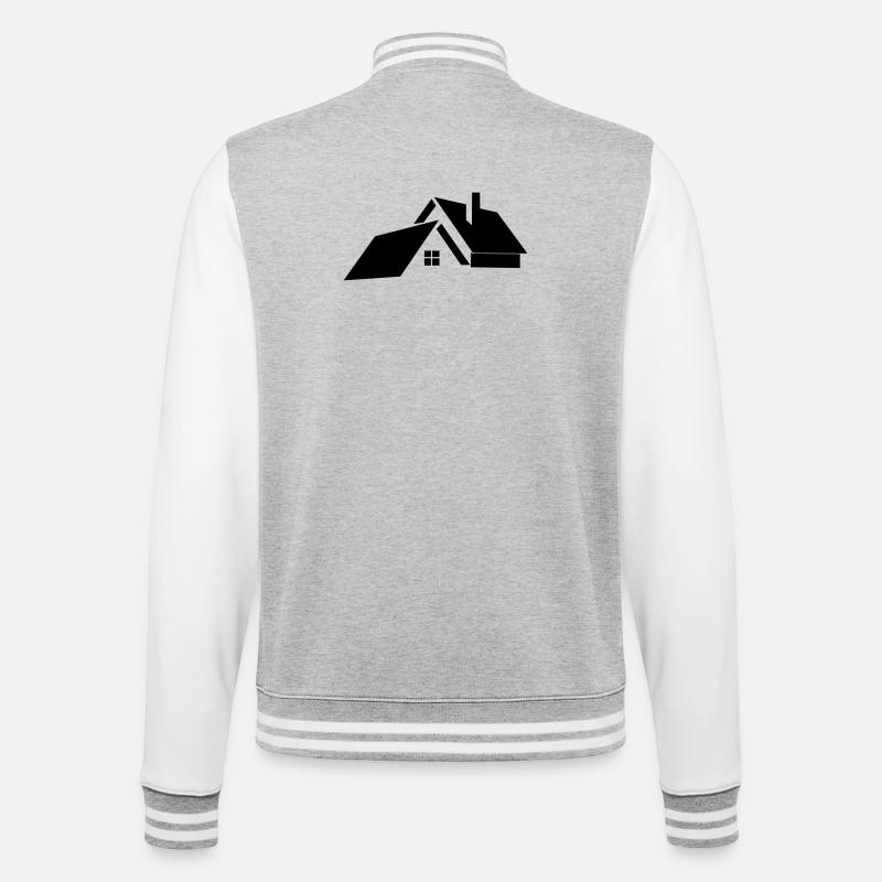 Logo für Haus oder Haus - College-Sweatjacke - Grau meliert/Weiß