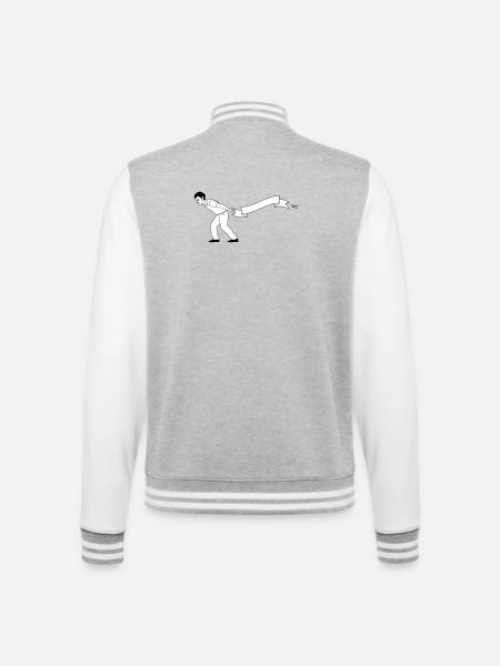 man pulls Banner | Banner bearer - College Sweat Jacket - heather grey/white