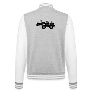 Transparent Bulldozer - College Sweat Jacket - heather grey/white - Back - Marisol (170cm)