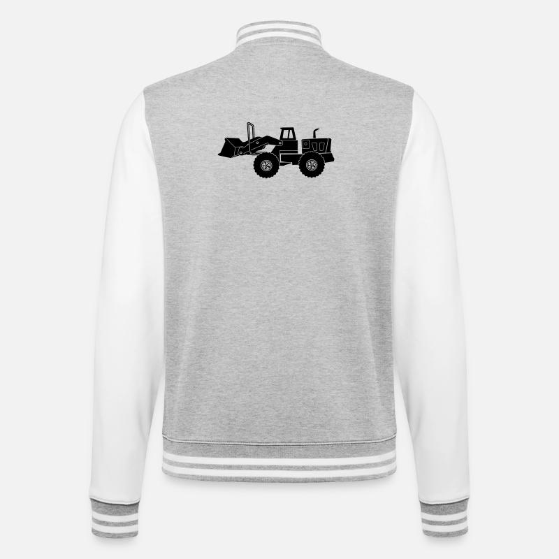 Transparenter Bulldozer - College-Sweatjacke - Grau meliert/Weiß