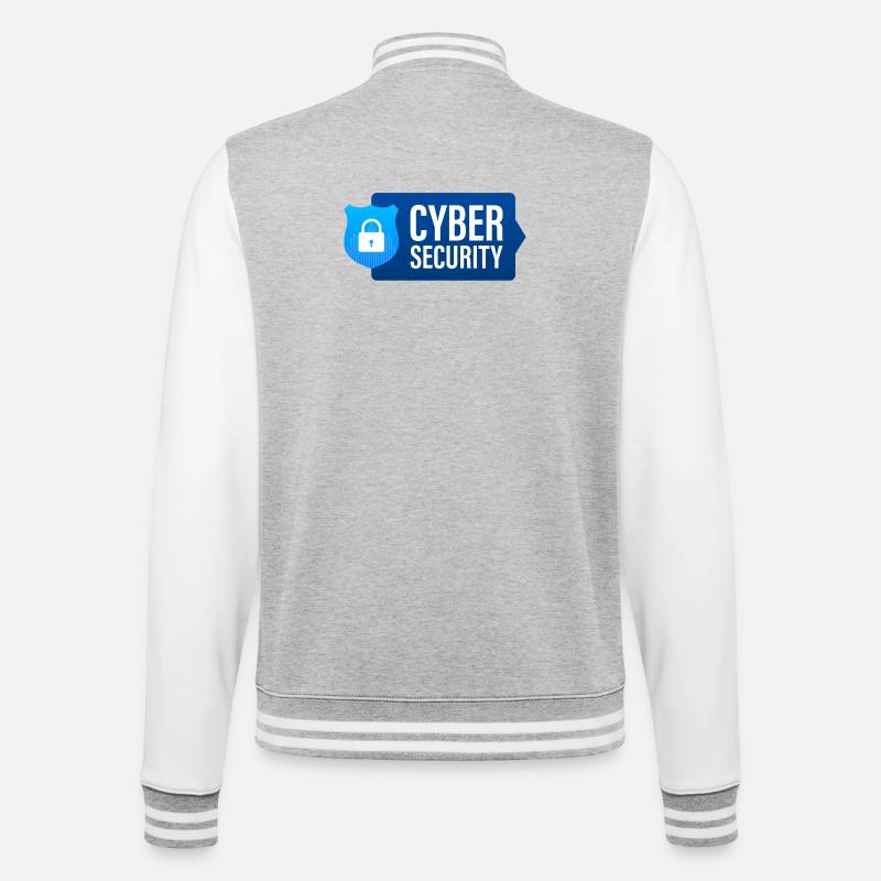 Cyber Security, Computer - College Sweat Jacket - heather grey/white