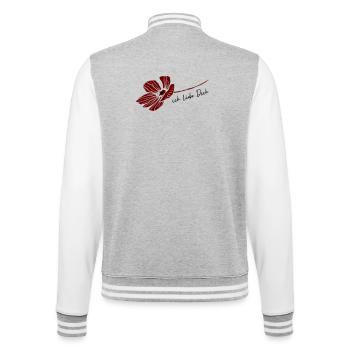 I love you - College Sweat Jacket - heather grey/white - Back - Marisol (170cm)