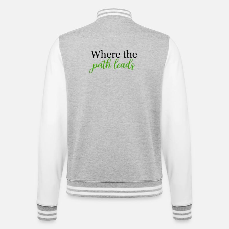 Where the Path Leads Spontaneous Journey	 - College Sweat Jacket - heather grey/white