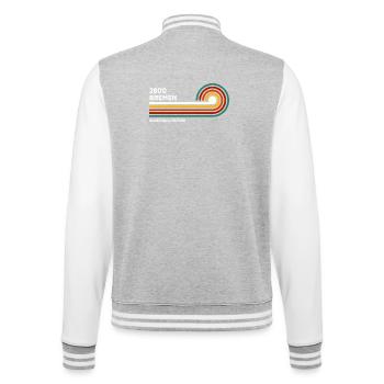Bremen Retro Shirt 2800 Oldschool Zip Code - College Sweat Jacket - heather grey/white - Back - Marisol (170cm)