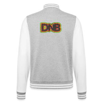 DnB Graffiti Junglist Grunge Logo - College Sweat Jacket - heather grey/white - Back - Marisol (170cm)