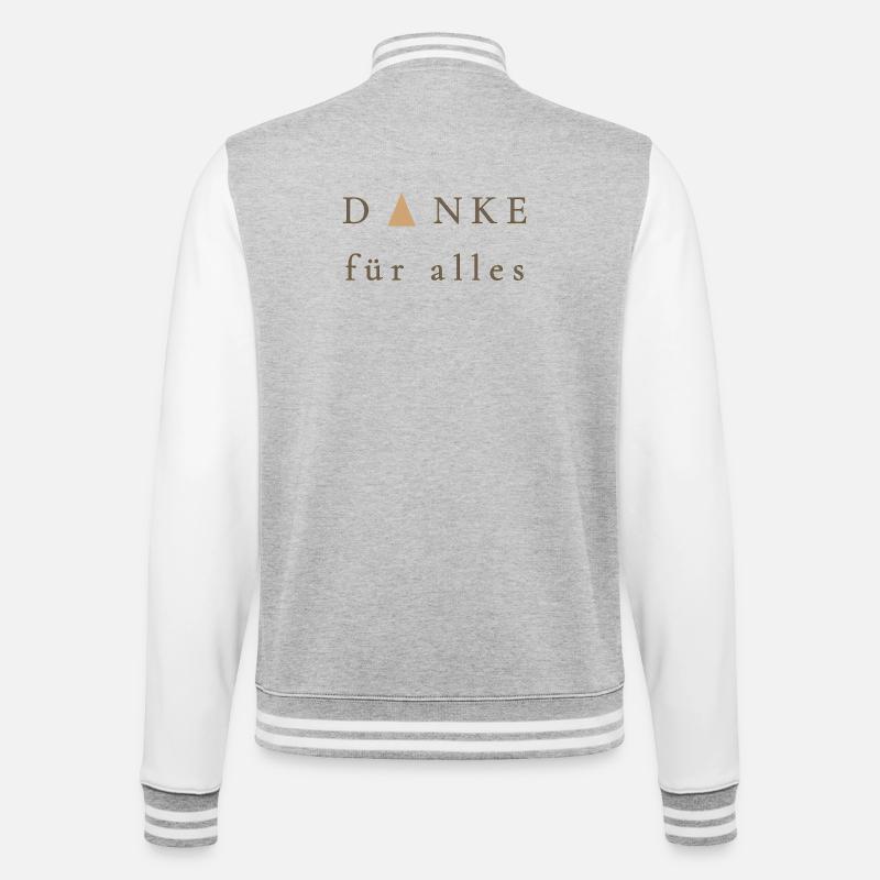 Merci pour tout - Cadeau élégant - Veste Teddy - gris chiné / blanc
