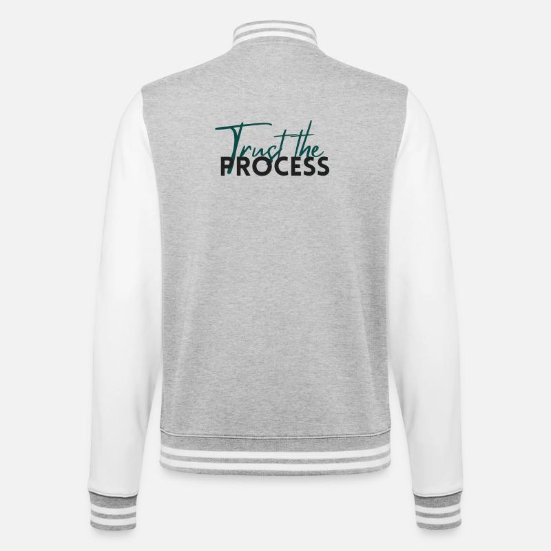 Trust The Process - Motivation Statement - College Sweat Jacket - heather grey/white
