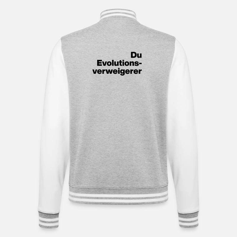 YOU EVOLUTION DENIER. SARCASM, NAUGHTY - College Sweat Jacket - heather grey/white