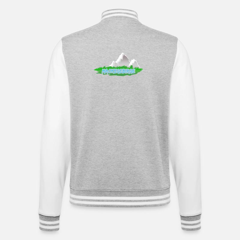 Berg Maokegebirge - College-Sweatjacke - Grau meliert/Weiß
