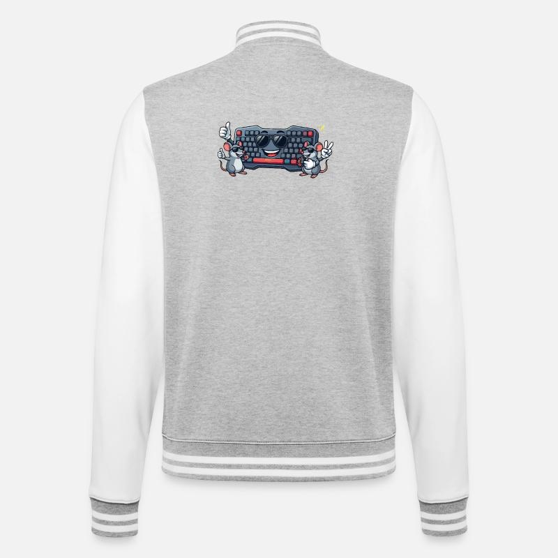 Duo de souris à clavier - Veste Teddy - gris chiné / blanc