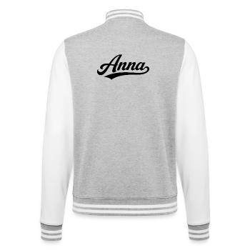 Anna nom premier nom de famille - Veste Teddy - gris chiné / blanc - Dos - Marisol (170cm)