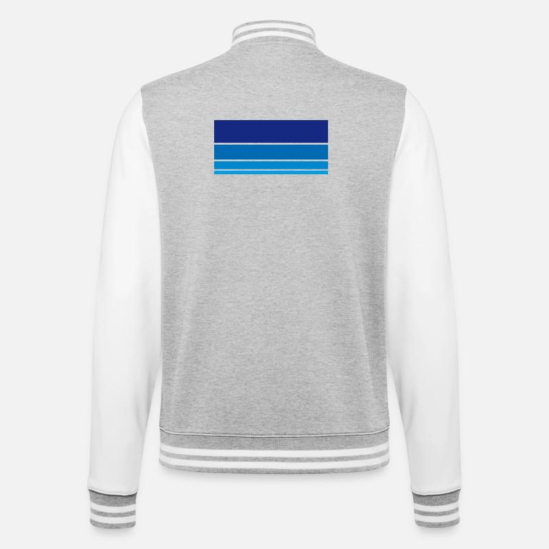 Hintergrund Blau - College-Sweatjacke - Grau meliert/Weiß