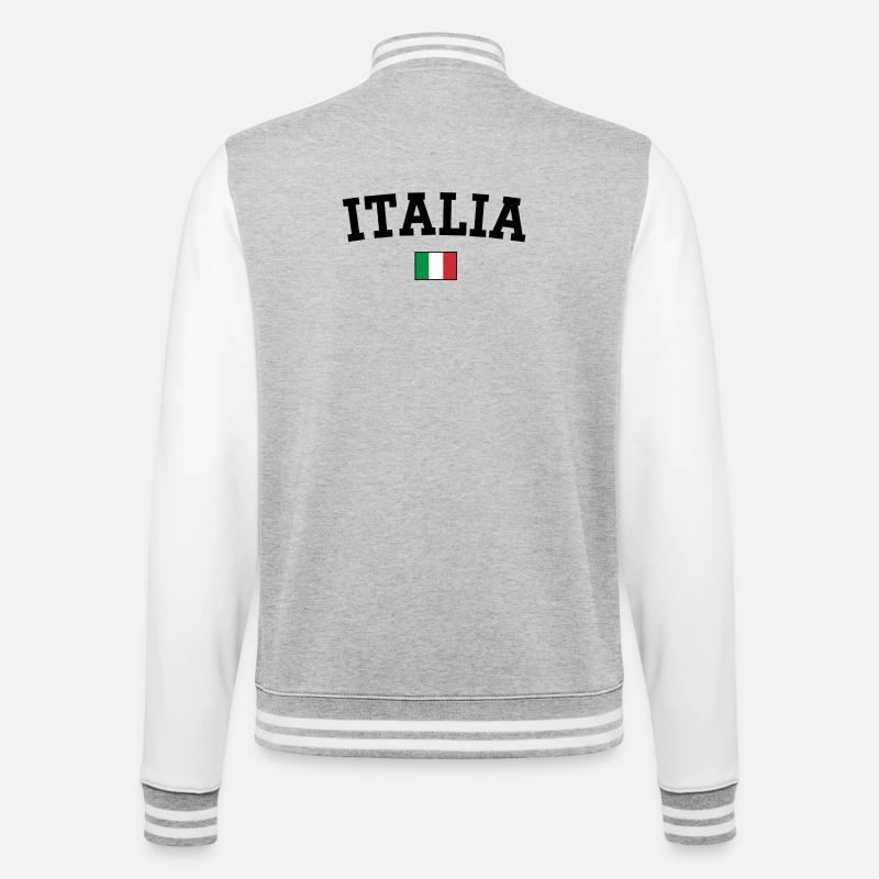 Drapeau italien Noir - Veste Teddy - gris chiné / blanc