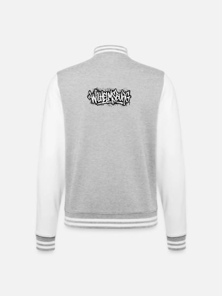 Wilhelmsburg Hamburg Graffiti Hip Hop Tag - College-Sweatjacke - Grau meliert/Weiß