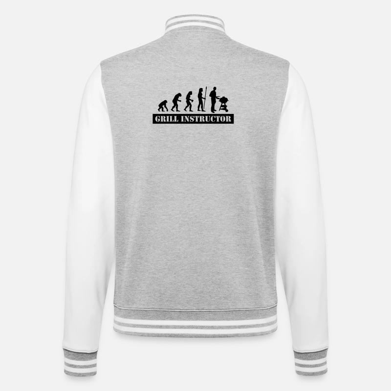 evolution grill instructor - College Sweat Jacket - heather grey/white