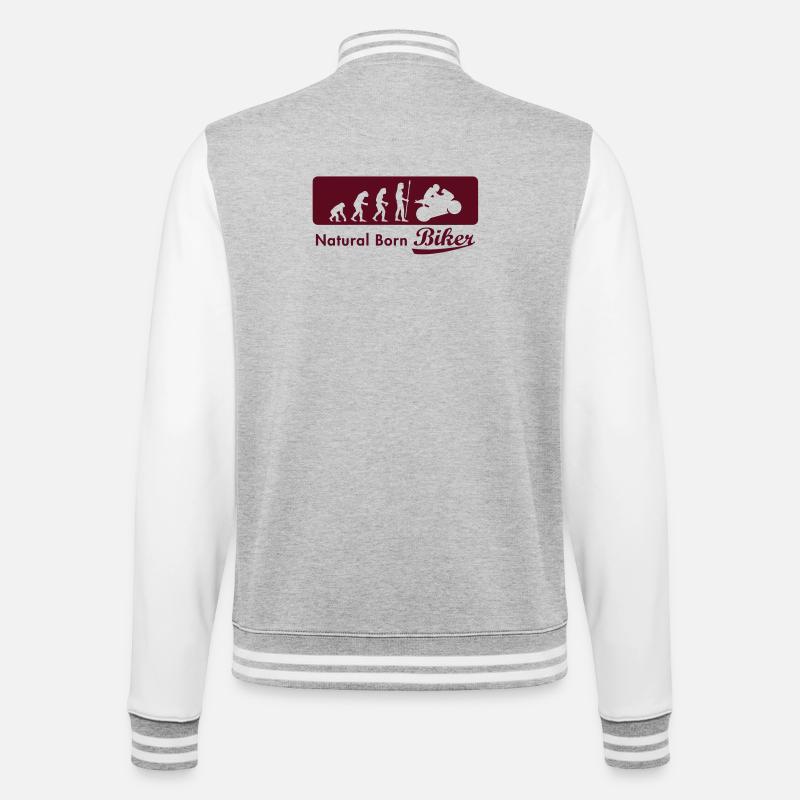 evolution_biker - Veste Teddy - gris chiné / blanc