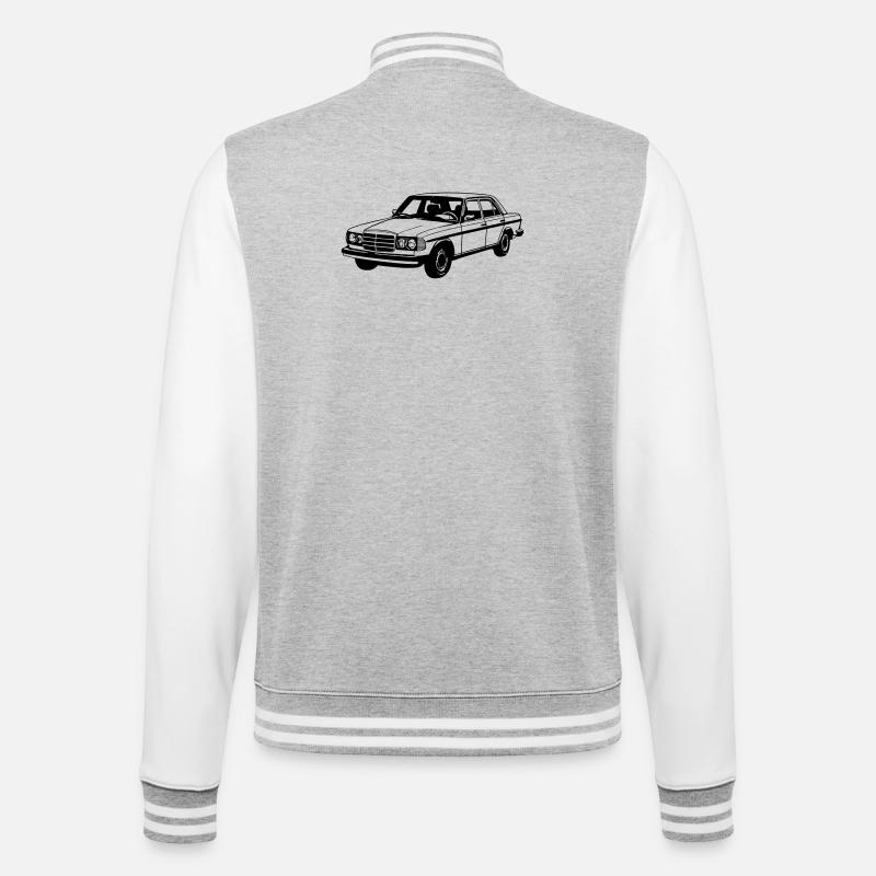 MB W123 , Youngtimer / Oldtimer ...(25) - College-Sweatjacke - Grau meliert/Weiß
