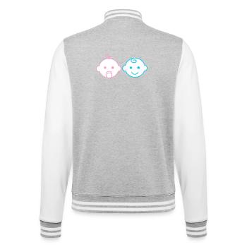 Bébé garçon notre fille - Veste Teddy - gris chiné / blanc - Dos - Marisol (170cm)