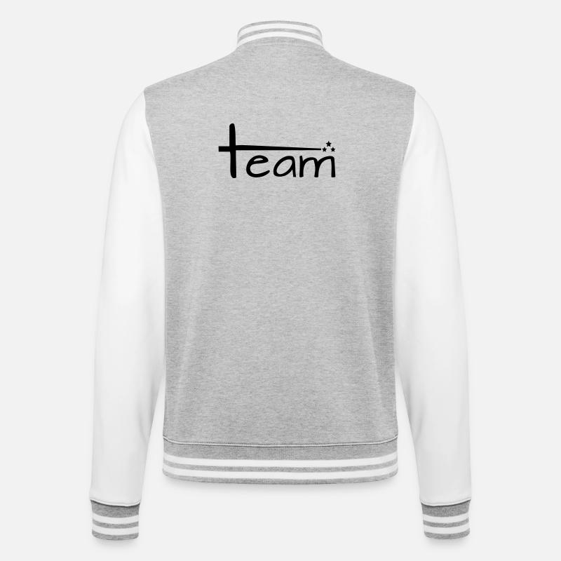 Team Style with Stars - College Sweat Jacket - heather grey/white