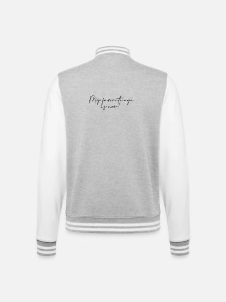 Millésime Année 1972 Script - Veste Teddy - gris chiné / blanc
