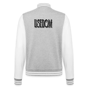 Island of Usedom Shirt - College Sweat Jacket - heather grey/white - Back - Marisol (170cm)