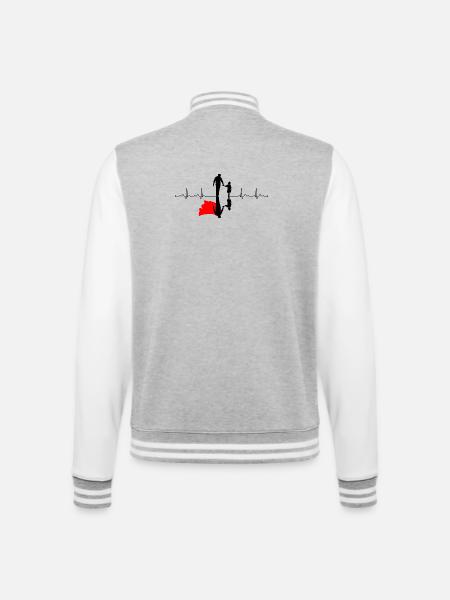 Crimson Shadow Silhouette - College Sweat Jacket - heather grey/white