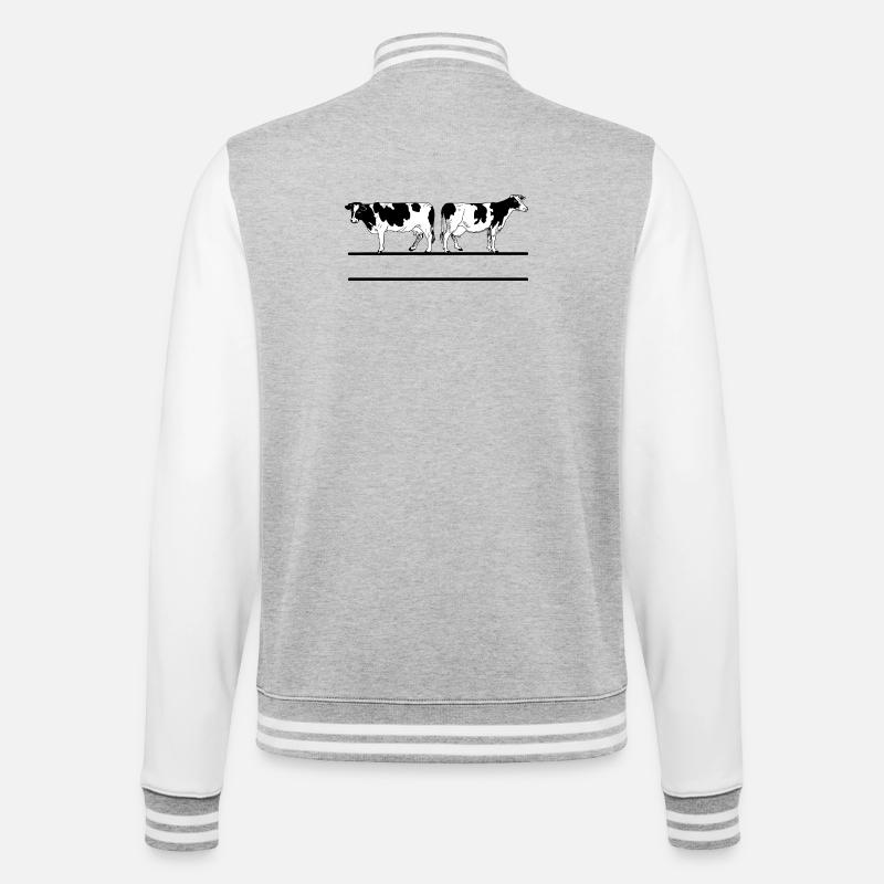 Black white cows monogram - College Sweat Jacket - heather grey/white