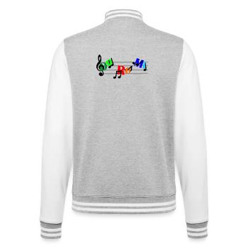 Do re mi Skala Farbe - College-Sweatjacke - Grau meliert/Weiß - Hinten - Marisol (170cm)