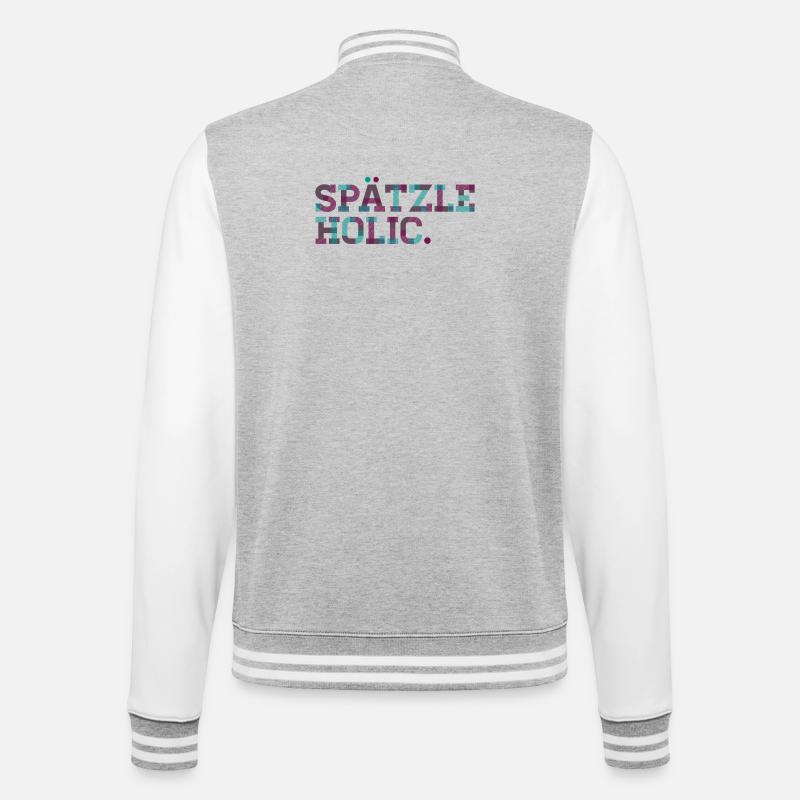 Spätzleholic - College-Sweatjacke - Grau meliert/Weiß