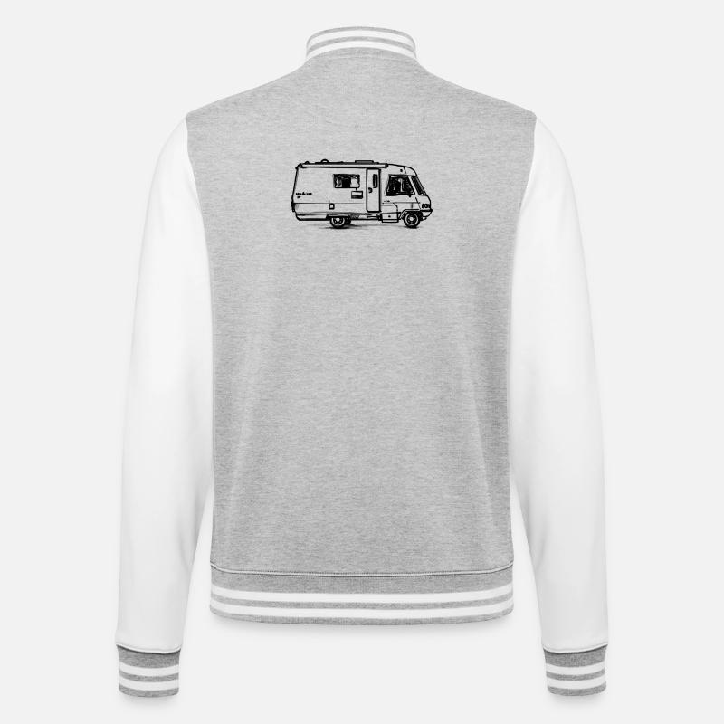 Camping Van - College Sweat Jacket - heather grey/white