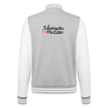 Schrebergarten Kleingarten Prinzessin - College-Sweatjacke - Grau meliert/Weiß - Hinten - Marisol (170cm)