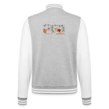 Hello Autumn Autumnal leaves - College Sweat Jacket - heather grey/white - Back - Marisol (170cm)